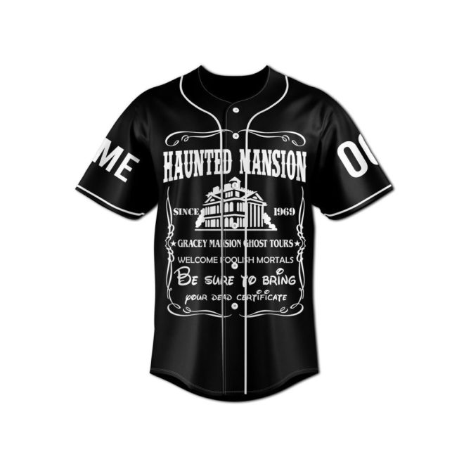 Custom Haunted Mansion Baseball Jersey - Personalized Name & Number - Ghost Tour Design - Image 2