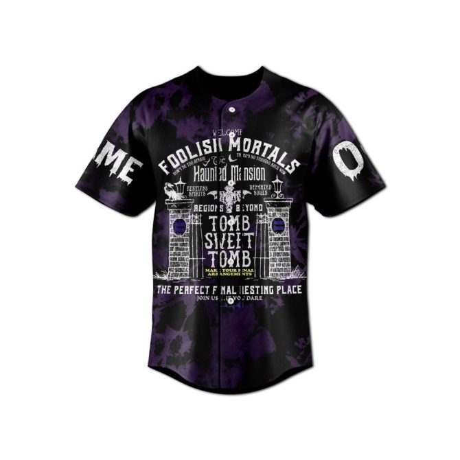 Custom Haunted Mansion Baseball Jersey – Spooky Design, Personalize Name & Number – Perfect Halloween Gift - Image 2
