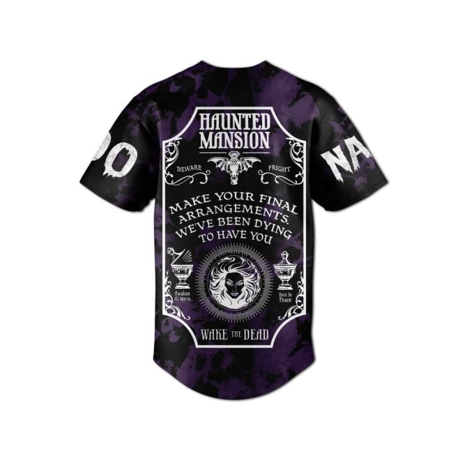 Custom Haunted Mansion Baseball Jersey – Spooky Design, Personalize Name & Number – Perfect Halloween Gift - Image 3