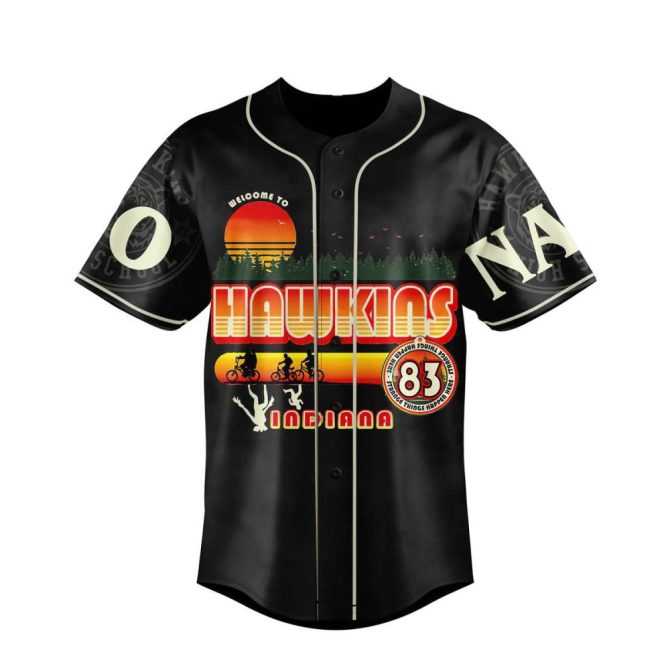 Customizable Hawkins High Baseball Jersey – Personalize With Name & Number! - Image 2