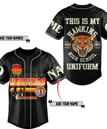 Customizable Hawkins High Baseball Jersey – Personalize With Name & Number!