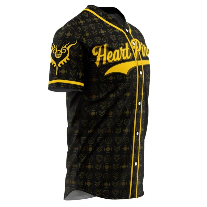 Heart Pirates Anime Baseball Jersey - Stylish Black & Gold Design For Fans - Image 2