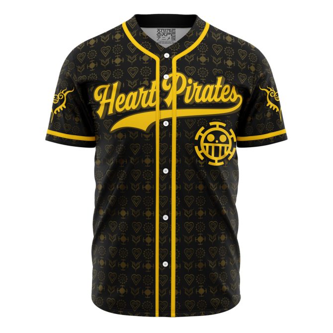 Custom Heart Pirates Baseball Jersey - Stylish Black & Gold Design - Perfect Gift For Fans! - Image 2
