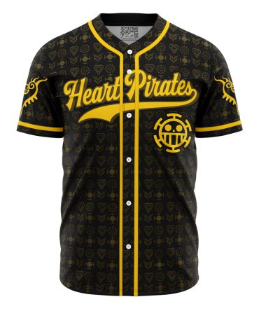 Heart Pirates Anime Baseball Jersey - Stylish Black & Gold Design For Fans