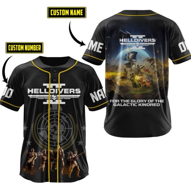 Custom Helldivers Jersey – Personalized Name & Number – Galactic Warriors Gear