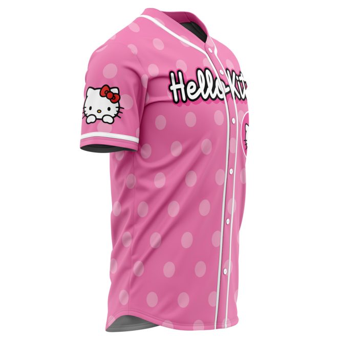 Hello Kitty Pink Polka Dot Baseball Jersey – Cute & Stylish Fan Apparel - Image 2