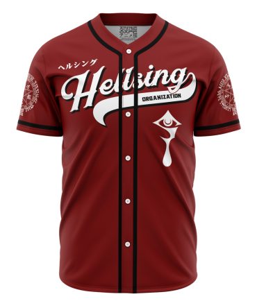 Anime Red Baseball Jersey - Stylish Hellsing Design For Fans , Unisex Casual Wear