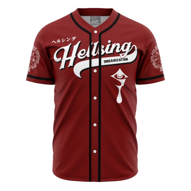 Anime Red Baseball Jersey - Stylish Hellsing Design For Fans , Unisex Casual Wear