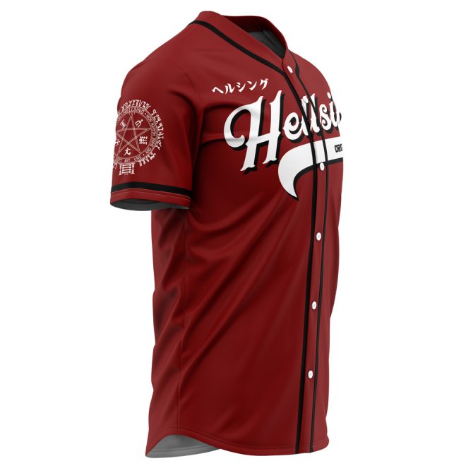 Anime Red Baseball Jersey - Stylish Hellsing Design For Fans , Unisex Casual Wear - Image 2