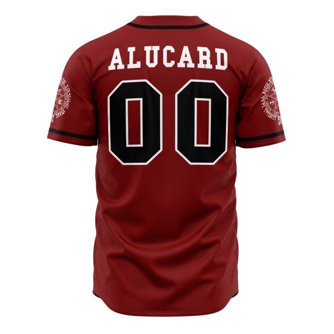 Anime Red Baseball Jersey - Stylish Hellsing Design For Fans , Unisex Casual Wear - Image 3