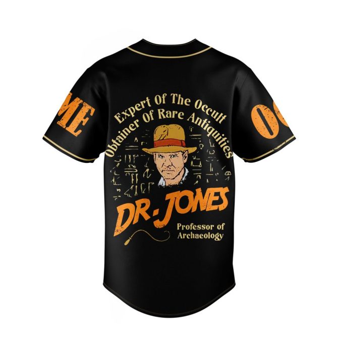 Custom Dr. Jones Baseball Jersey – Personalize Name & Number, Vintage Archaeology Style - Image 6