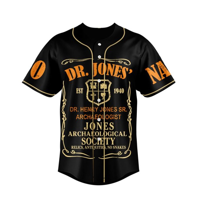 Custom Dr. Jones Baseball Jersey – Personalize Name & Number, Vintage Archaeology Style - Image 5