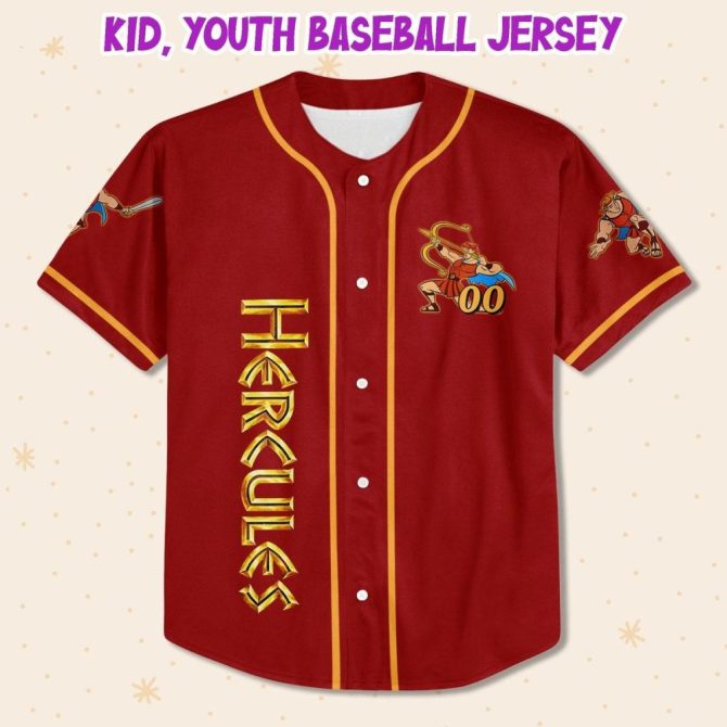 Custom Hercules Baseball Jersey - Personalized Name & Number For Kids/Youth/Adults - Image 3