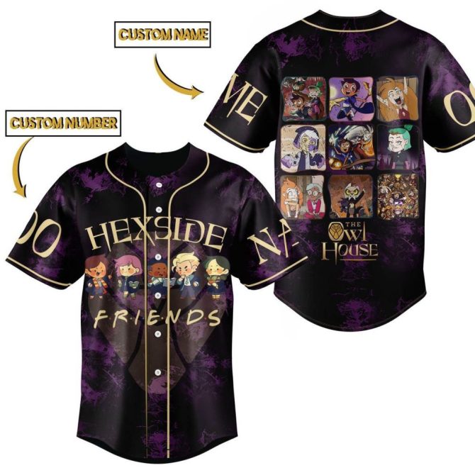 Custom Owl House Hexside Friends Baseball Jersey – Personalize Name & Number!