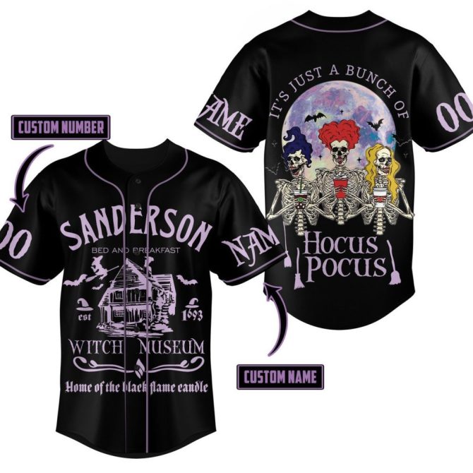 Custom Hocus Pocus Sanderson Sisters Jersey - Witch Museum Theme, Personalized Halloween Shirt