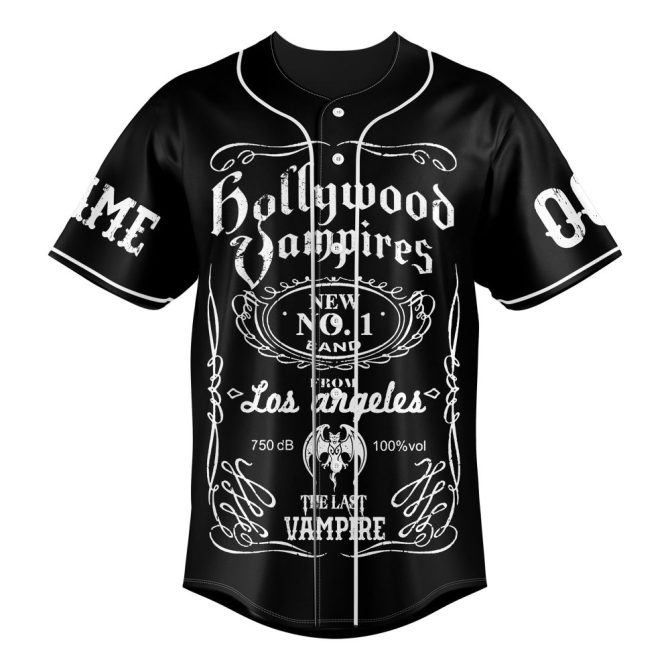 Custom Hollywood Vampires Baseball Jersey – Personalized Name & Number, Unique Gothic Design - Image 2