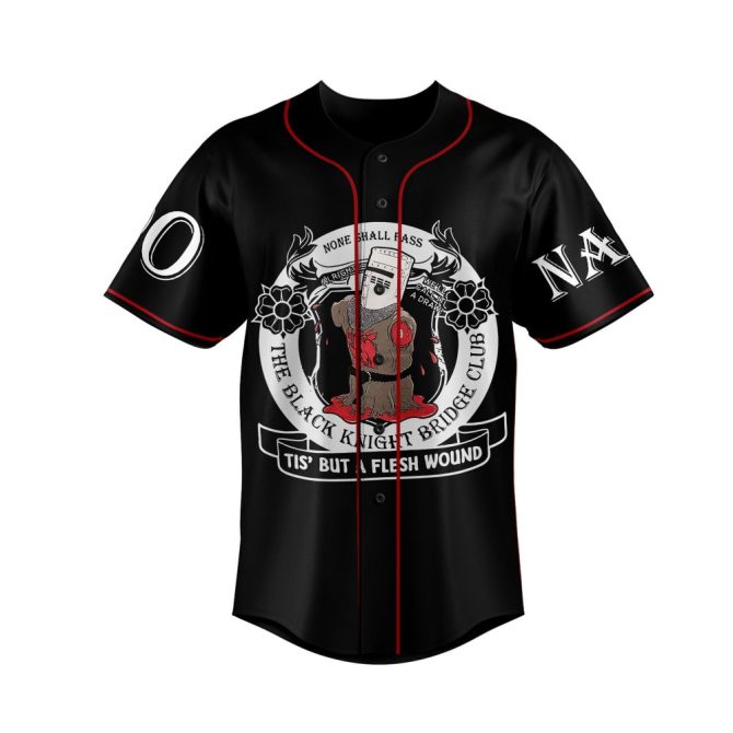 Customizable Black Knight Baseball Jersey – Add Your Name & Number – Fun Medieval Design! - Image 2