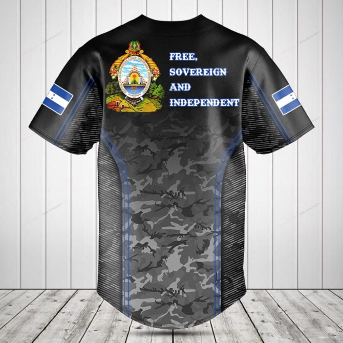 Custom Black Camo Baseball Jersey With Flag & Personalized Name – Stylish Athletic Wear - Image 2