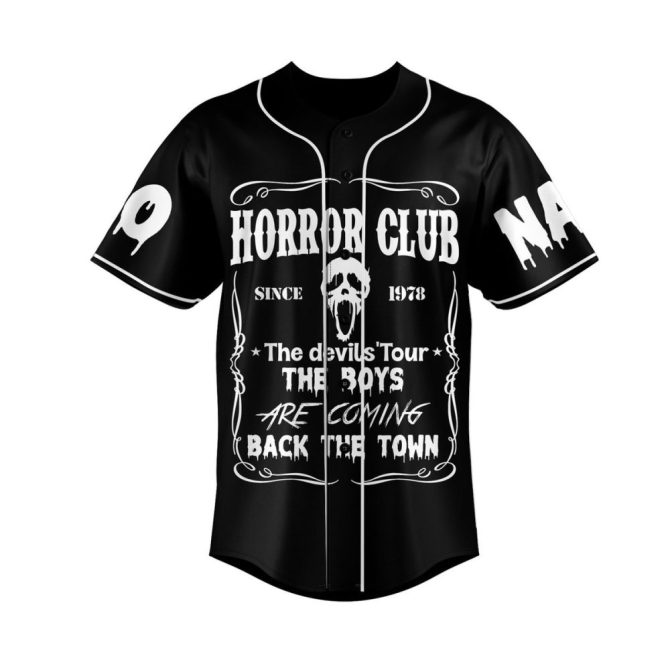 Customizable Horror Club Jersey - Personalized Name & Number - Spooky Design For Fans - Image 2