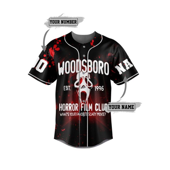 Custom Woodsboro Horror Film Club Jersey – Scream Movie Fan Gear - Image 2