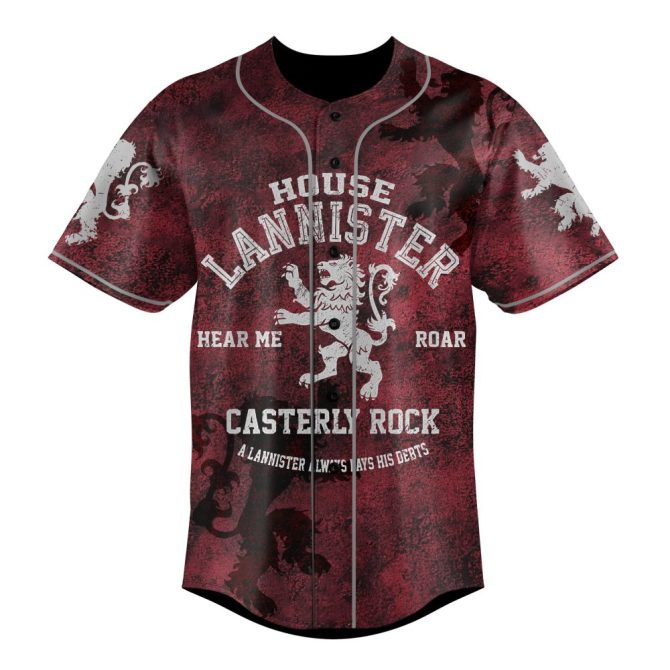 Custom Lannister Baseball Jersey - Personalized Name & Number – Game Of Thrones Inspired - Image 2