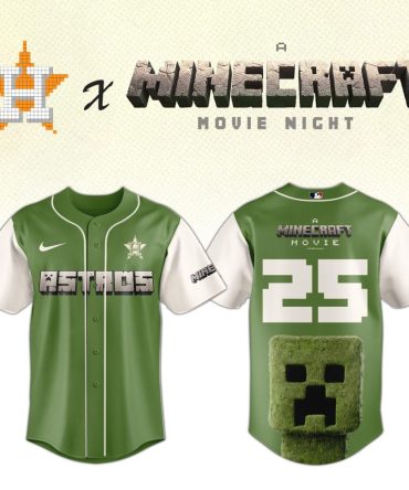 Minecraft Movie Night Jersey - Limited Edition Astros Collaboration, Unisex Gaming Apparel