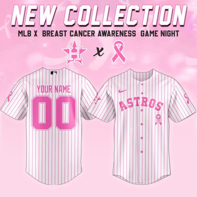 Custom Mlb Astros Jersey - Breast Cancer Awareness Pink Edition