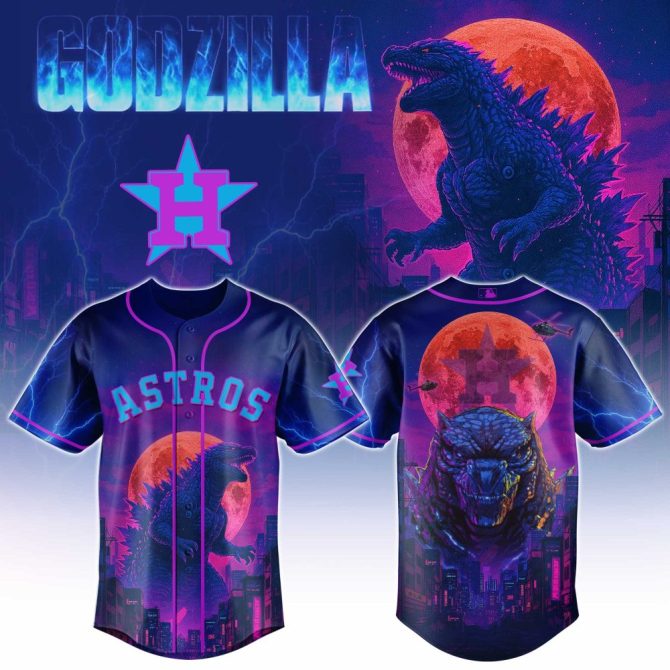 Astros Godzilla Baseball Jersey - Bold Design, Perfect Gift For Fans!
