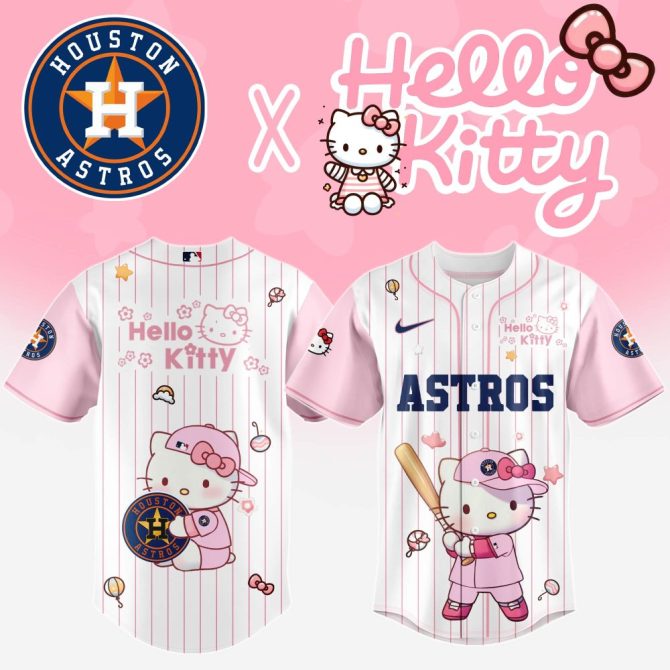 Houston Astros X Hello Kitty Limited Edition Baseball Jersey - Cute & Sporty Fan Gear
