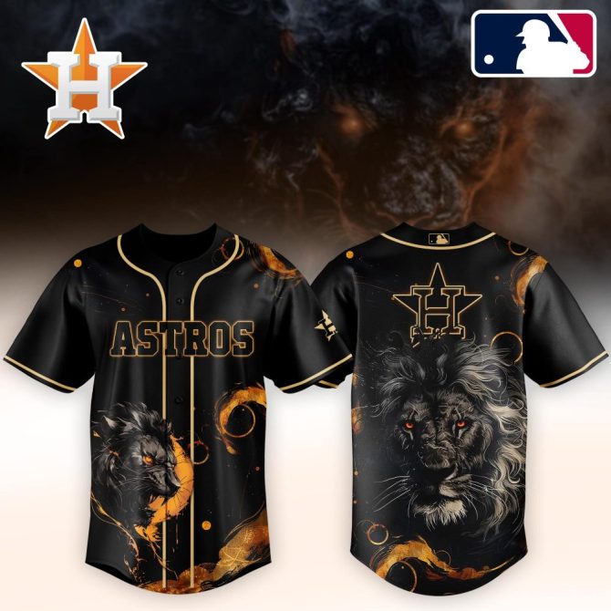 Astros Lion Graphic Baseball Jersey - Bold Limited Edition Fan Gear
