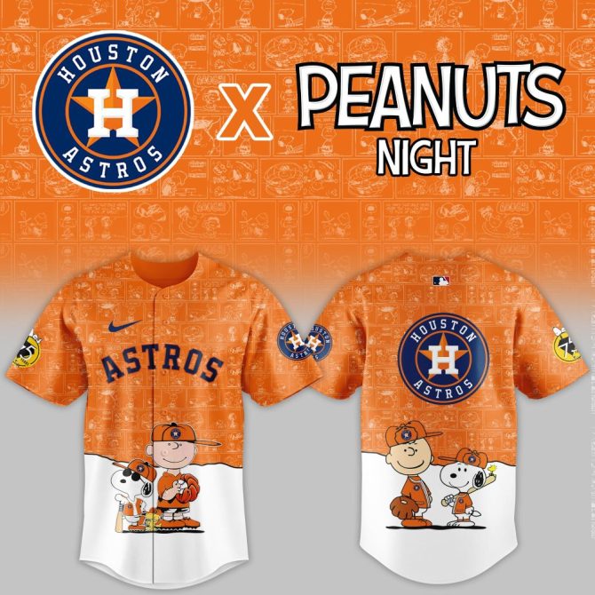 Limited Edition Astros X Peanuts Night Jersey – Celebrate In Style With Charlie Brown & Snoopy!
