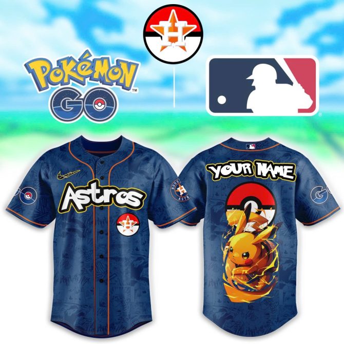 Custom Pokémon Astros Jersey – Personalize With Your Name & Favorite Characters!