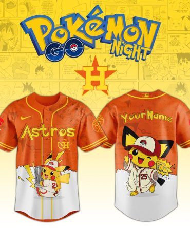 Custom Astros Pokémon Night Jersey: Pikachu Design, Personalized Name Option