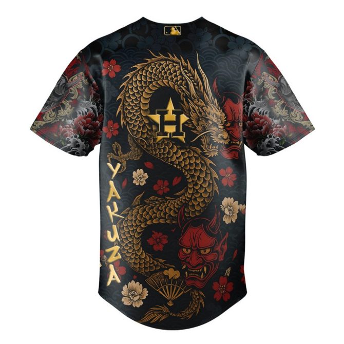 Limited Edition Astros X Yakuza Jersey – Dragon & Oni Design, Unisex Baseball Apparel - Image 3