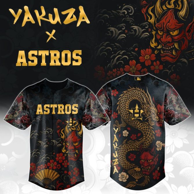Limited Edition Astros X Yakuza Jersey – Dragon & Oni Design, Unisex Baseball Apparel