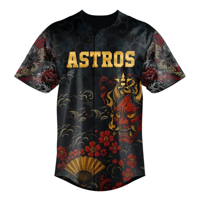 Limited Edition Astros X Yakuza Jersey – Dragon & Oni Design, Unisex Baseball Apparel - Image 2