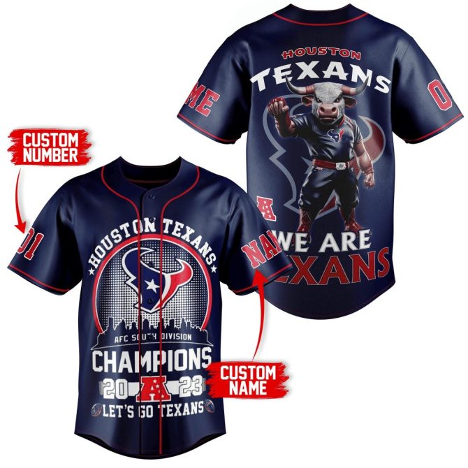Customizable Houston Texans Champions Jersey - Personalized Name & Number, 2023 Edition