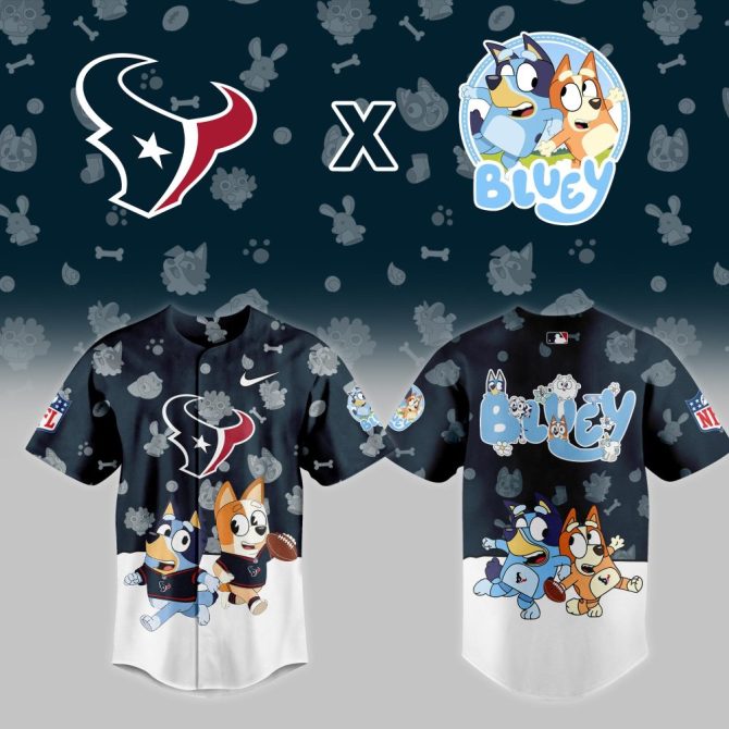 Bluey X Texans Kids' Jersey - Fun Nfl Apparel For Little Fans , Limited Edition