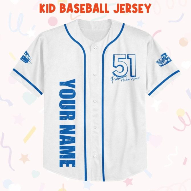 Customizable Hudson Hornet Baseball Jersey - Kids, Youth, Adult Sizes - Personalize Your Name! - Image 3
