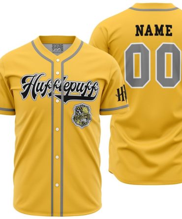Custom Hufflepuff Quidditch Jersey - Personalized Name & Number - Unisex Golden Sports Shirt