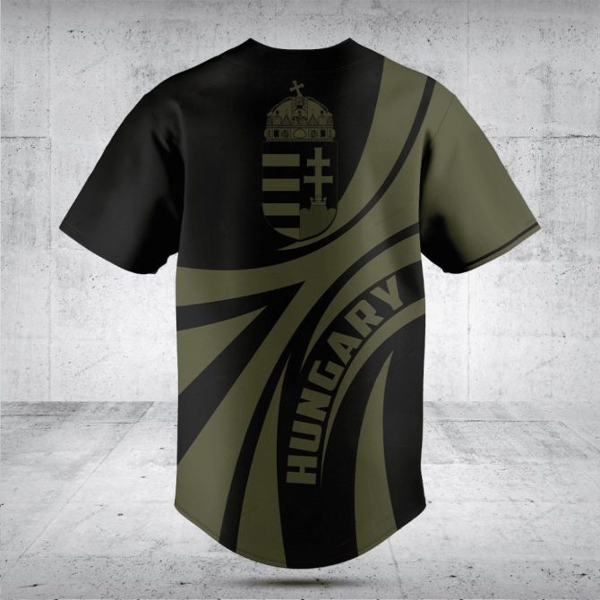 Hungary Custom Baseball Jersey - Personalized Name & Number, Stylish Black/Green Design - Image 2
