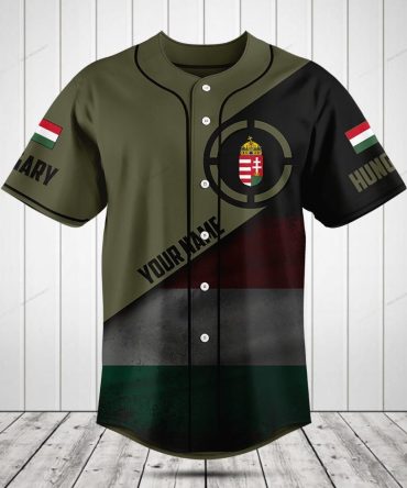 Customizable Hungary Flag Baseball Jersey - Personalized Sportswear Gift