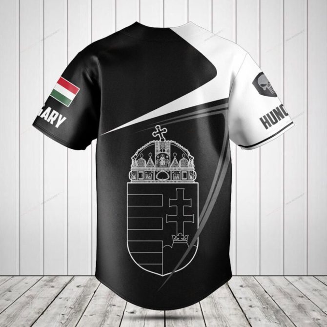 Customizable Hungary Flag Baseball Jersey - Personalized Sport Shirt With National Emblem - Image 2