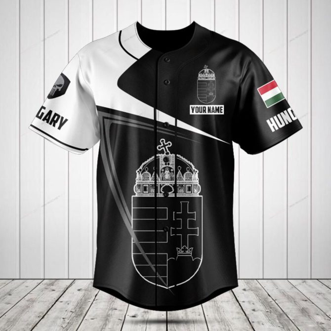 Customizable Hungary Flag Baseball Jersey - Personalized Sport Shirt With National Emblem