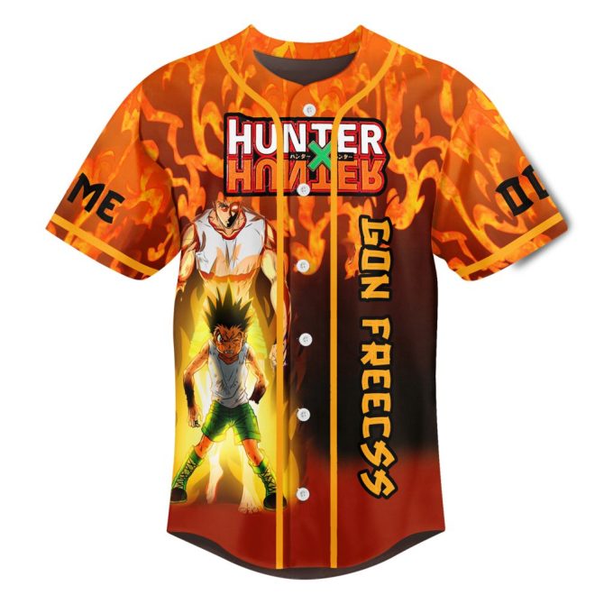 Custom Hunter Anime Baseball Jersey – Personalize Name & Number, Iconic Gon Design - Image 2