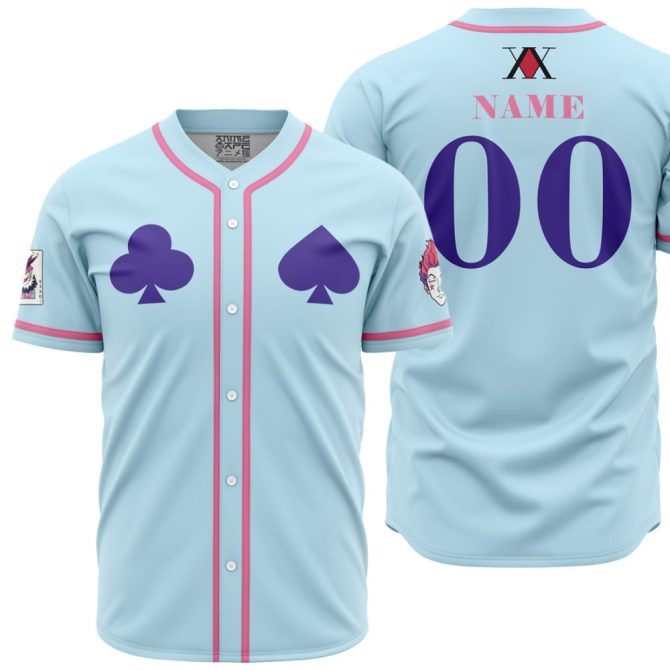 Custom Anime Baseball Jersey - Personalized Name & Number - Unique Card Suit Design