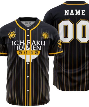 Custom Anime Baseball Jersey - Ichiraku Ramen Design, Personalized Name & Number, Great Gift!