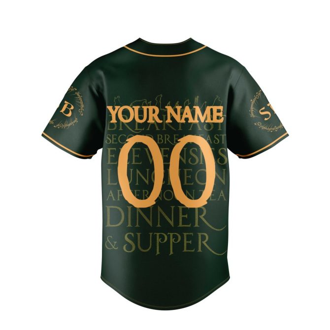 Custom Middle Earth Baseball Jersey - 'I'D Rather Be Having My Second Breakfast' - Personalize Name & Number - Image 3