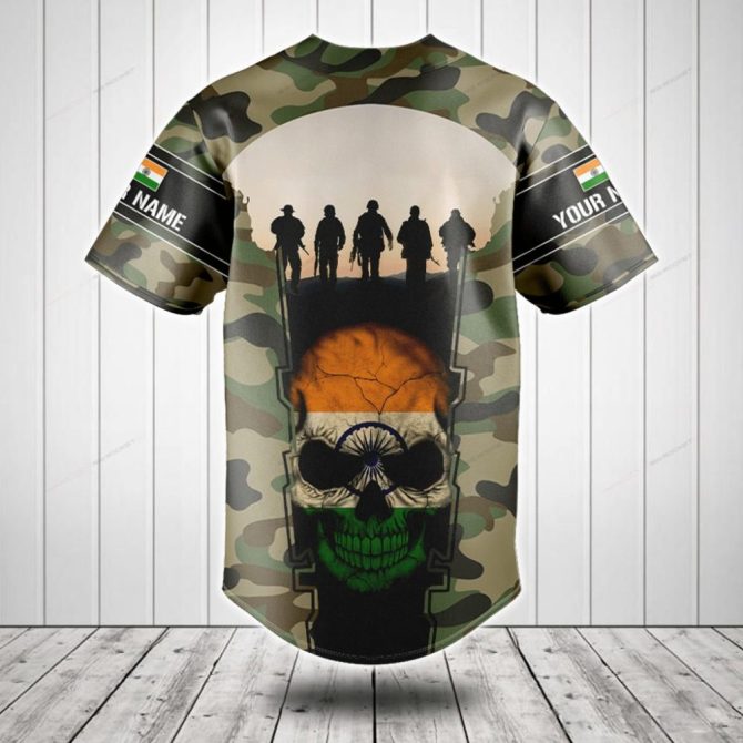 Custom Camouflage Jersey With Skull & Soldier Design - Personalized Name & Flag Options - Image 2