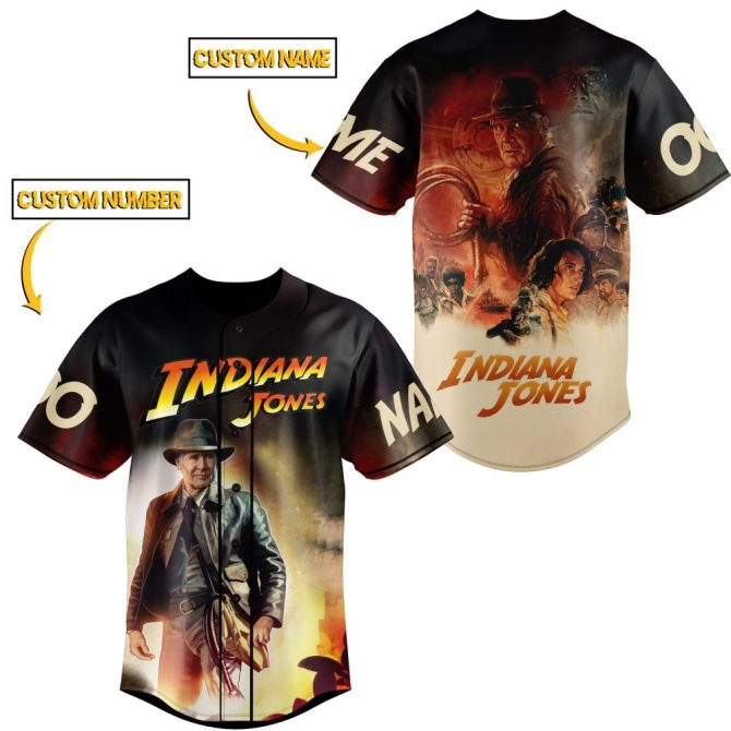 Custom Indiana Jones Baseball Jersey - Add Your Name & Number - Premium Fan Gear